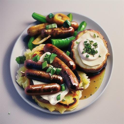 Balsamic-glazed sausages and rosti recipe