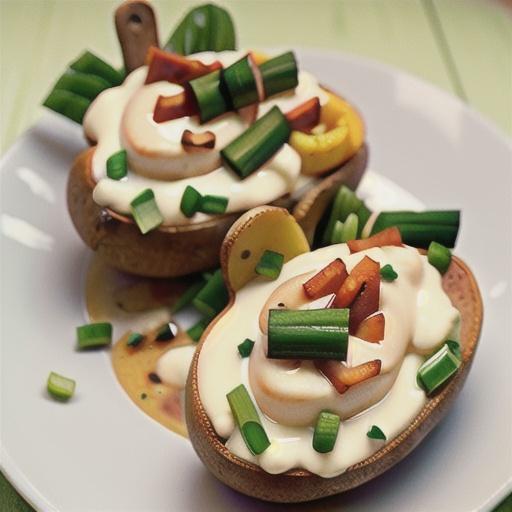 Twice-Baked Potatoes with Creamy Green Onion Sauce