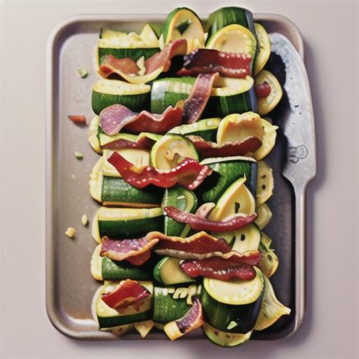 Zucchini, mushroom and bacon slice