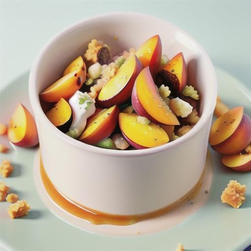 Maple-syrup roast peaches with coconut crumble