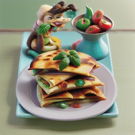 Chilli and basil quesadillas