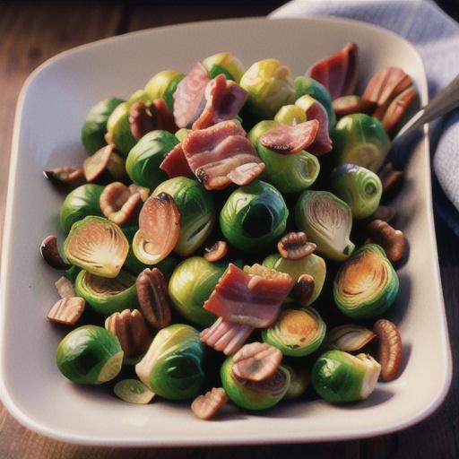 Pancetta Brussels Sprouts with Caramelized Pecans
