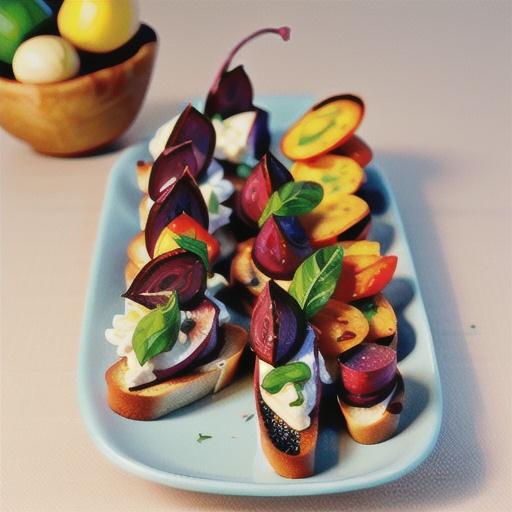 Roasted beetroot bruschetta