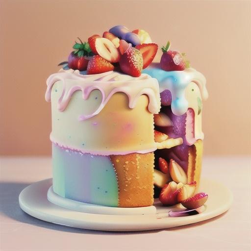 Strawberry-Rhubarb Angel Cake