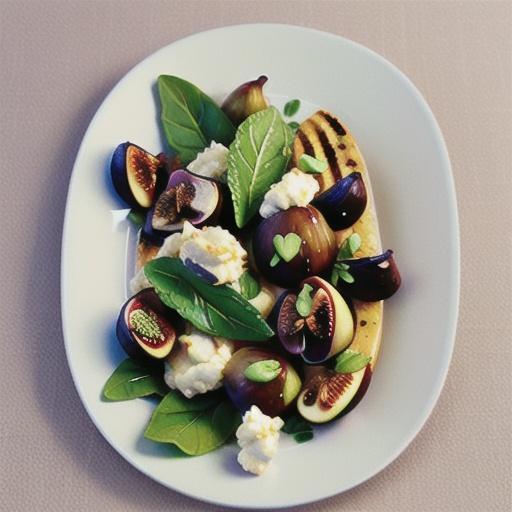 Chargrilled quail with figs, rocket, ricotta and mint