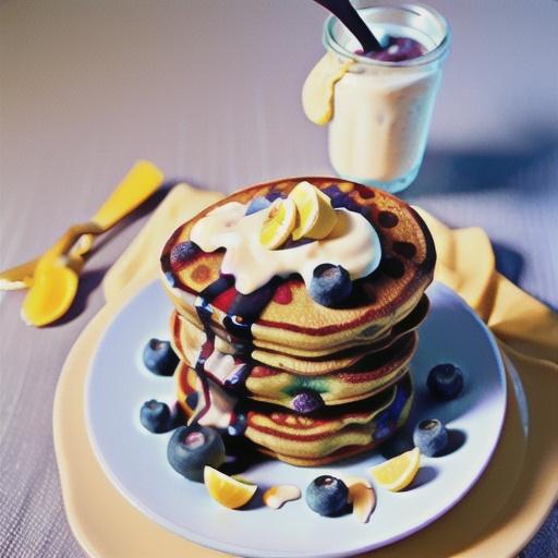 Greek Yogurt Blueberry-Lemon Pancakes