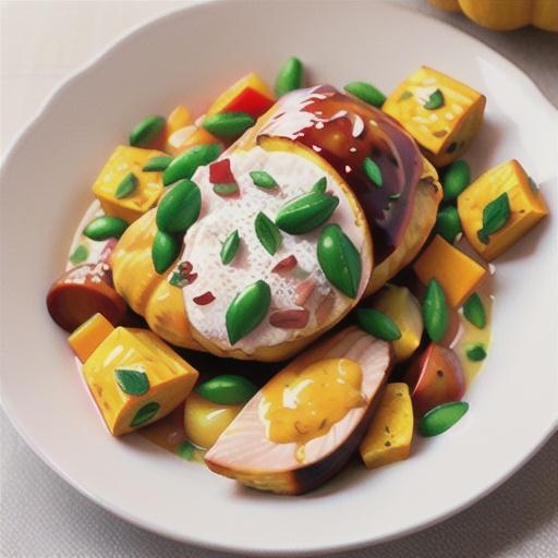 Slow-cooked chicken with pancetta and pumpkin