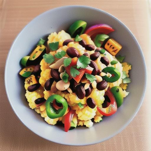 Cauliflower Rice and Beans Fajita Bowls