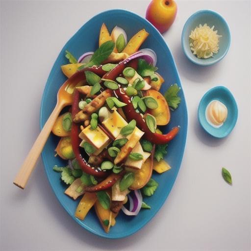 Thai mango and noodle chicken salad recipe