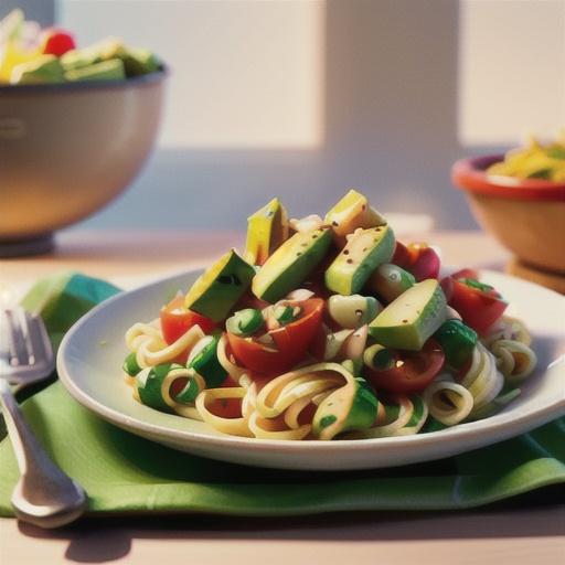 Angel Hair Pasta with Avocado and Tomatoes
