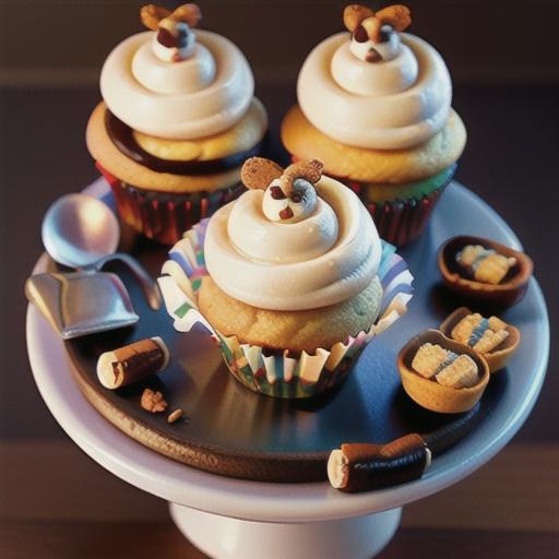 Cinnamon Roll Cupcakes with Cream Cheese Frosting and Pecans