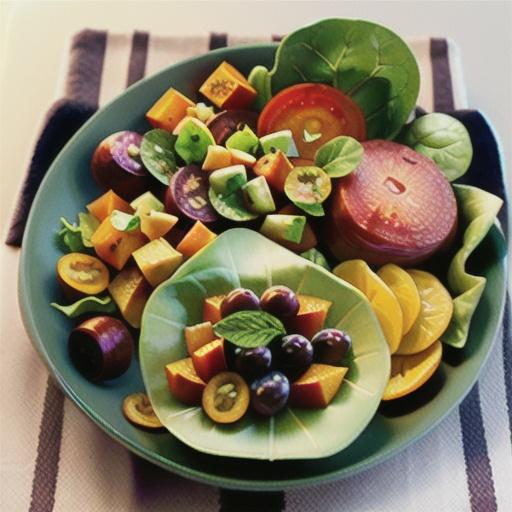 Red Leaf Lettuce Salad with Golden Beets and Grapes