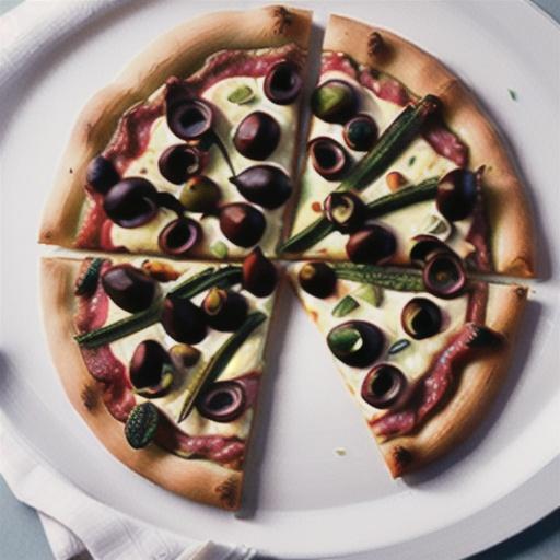 Fennel, olive and parmesan pizza