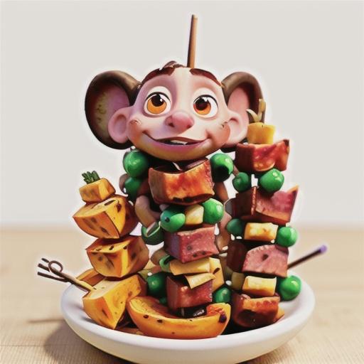 Pork and sweet potato skewers