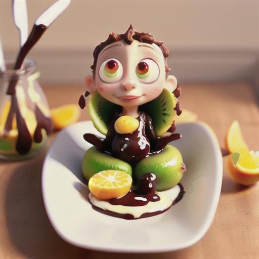 Chocolate-Laced Kiwifruit with Orange Sauce