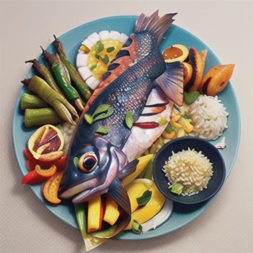 Whole barbecued Thai red curry snapper with coconut rice recipe