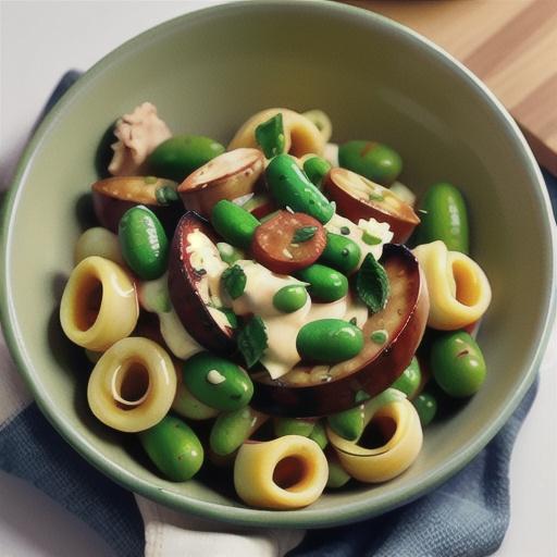 Sausage, broad bean & mint pasta