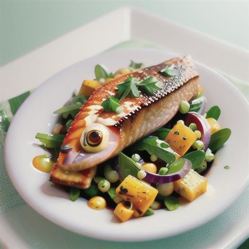 Honey mustard ocean trout with rocket and orange salad