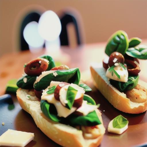 Spinach and Parmesan Crostini