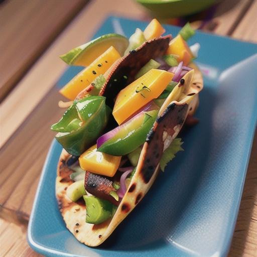 Crispy fish tacos with mango salsa