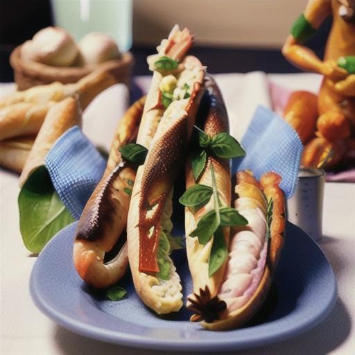 Garlic prawn baguettes