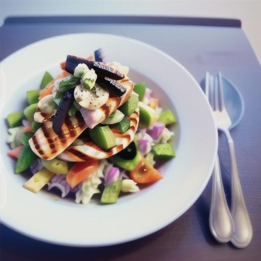 Coleslaw and salmon salad