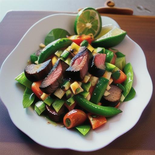 Makrut lime and pepper marinated beef salad recipe