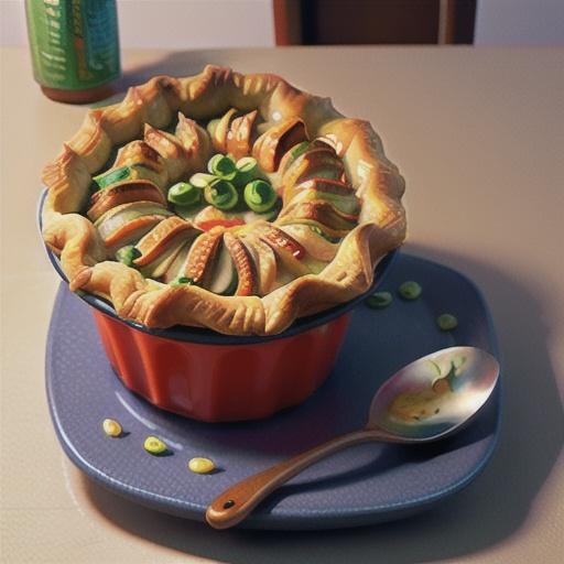 Curry chicken and vegetable pie