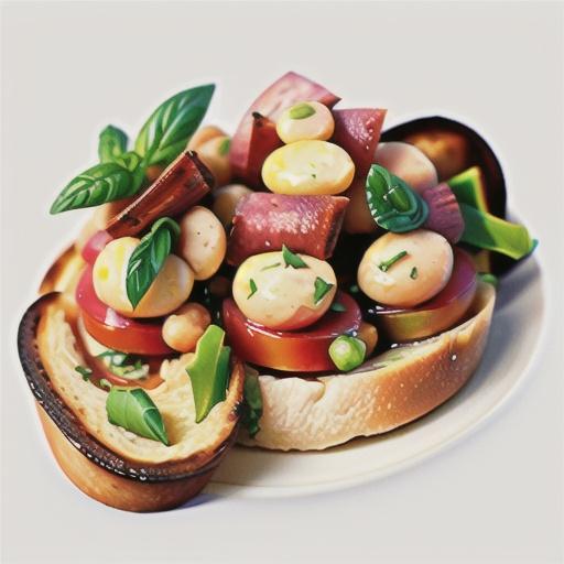 Smashed chickpea bruschetta