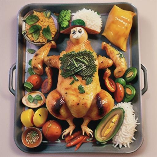 Tandoori-style chicken with rice stuffing recipe