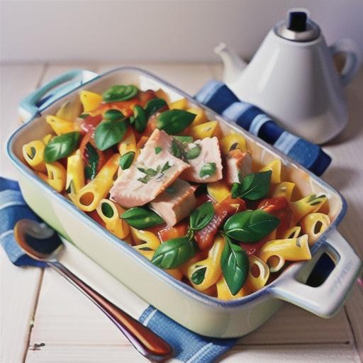 Pumpkin and tuna pasta bake