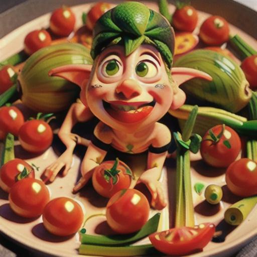 Slow-roasted balsamic tomatoes with baby leeks and basil