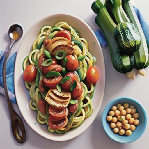Zucchini spaghetti with tomato sauce recipe