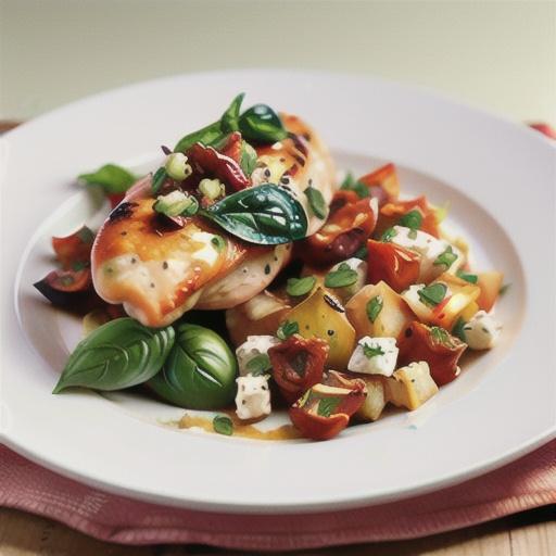 Chicken breasts with goat's feta, semi-dried tomato & basil stuffing