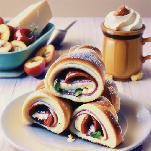 Cherry and ricotta strudel