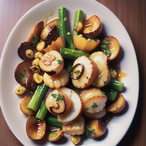Broiled Scallops with Chanterelles