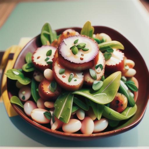 Scallops with Arugula, Lentils, and Butter Beans