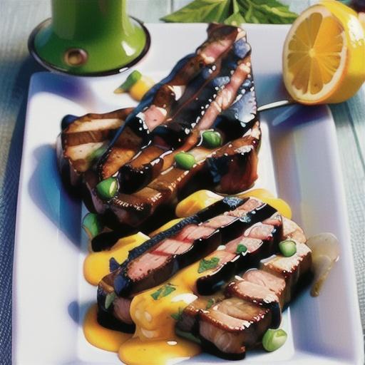 BBQ steaks with creamy lemon sauce recipe