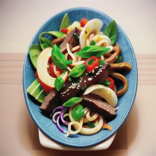Chilli and basil beef noodle salad