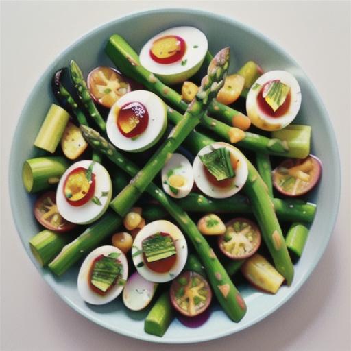 Zucchini and asparagus salad with egg recipe