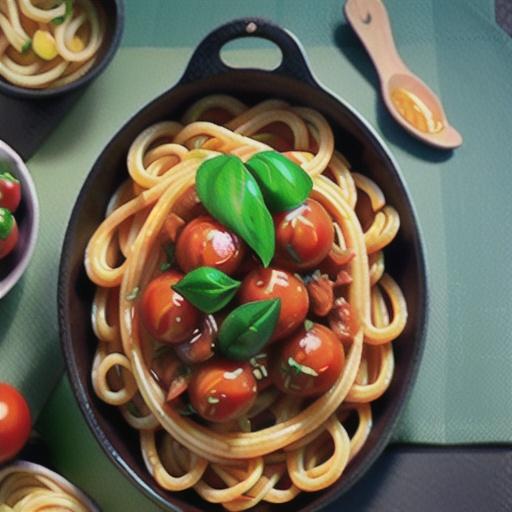 Spaghetti in cherry tomato sauce