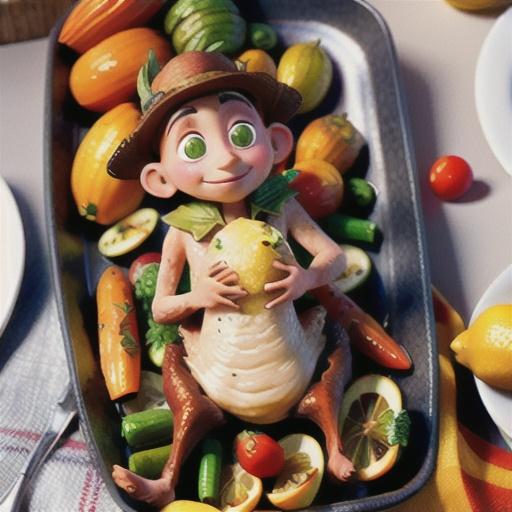 Roasted leg of lamb with lemon-scented vegetables