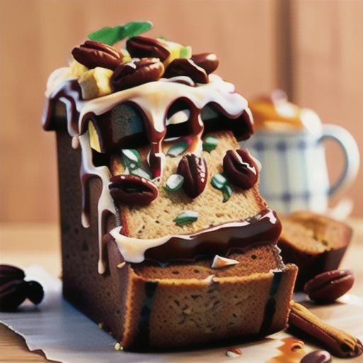 Whole Wheat Banana Bread with Caramel Glaze