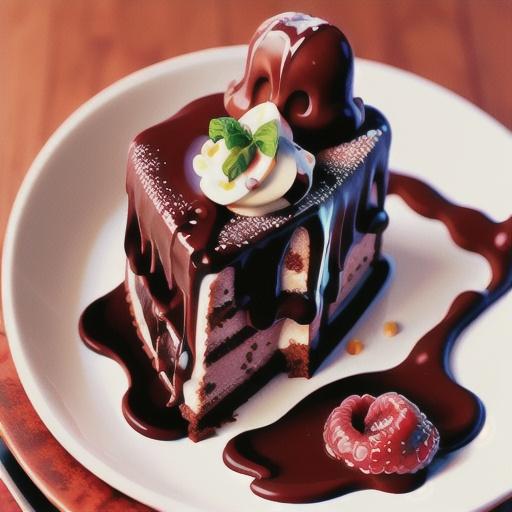 Decadent Chocolate Cake with Raspberry Sauce