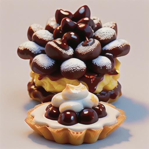Choc-cherry profiterole wreath