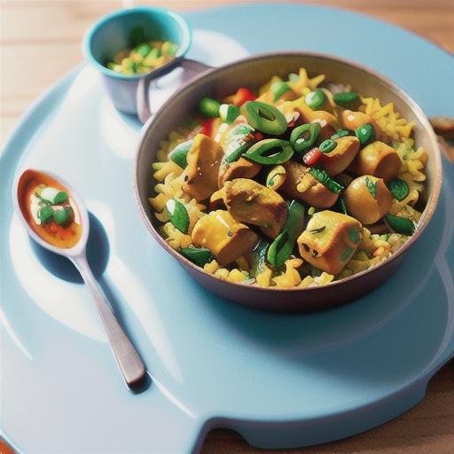 Curry chicken and tomato pilaf