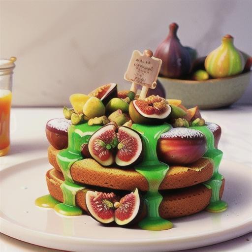 Fig and orange syrup pistachio cake