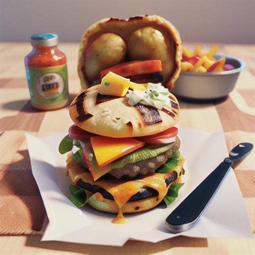 Grilled Taco Burger and Potato Foil Packets