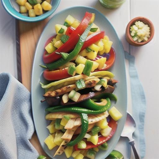 Chicken fajitas with pineapple salsa recipe
