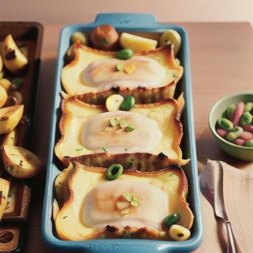 Cheesy bean and potato bake